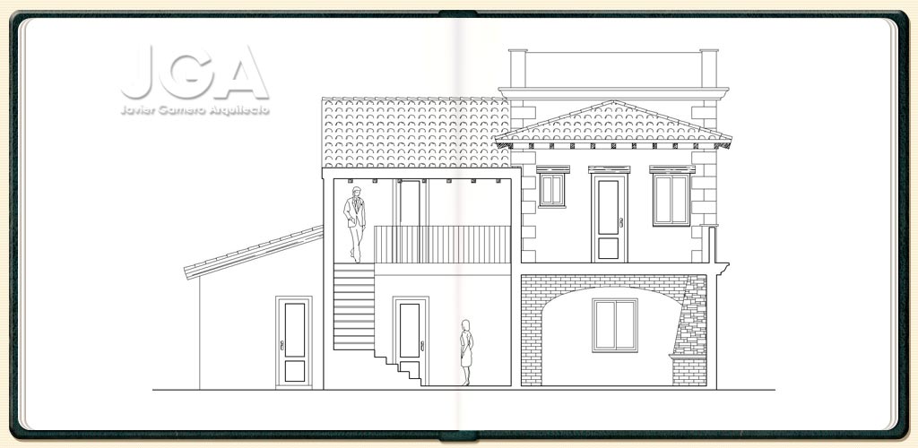 Sección longitudinal.