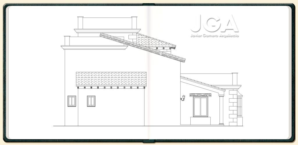 Alzado lateral izquierdo.