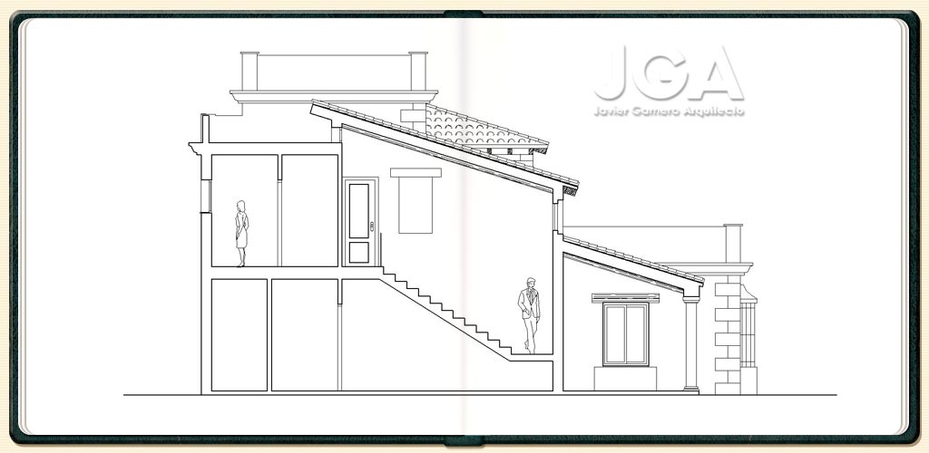 Sección longitudinal.